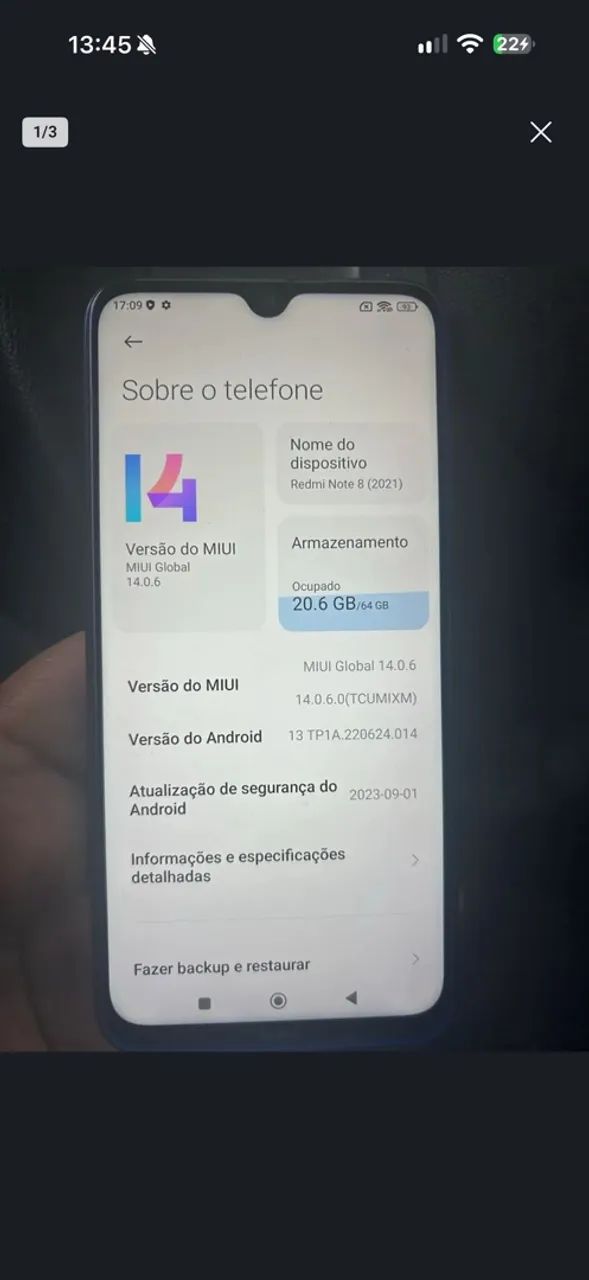 Xiaomi Not 8 Celular barato funcionando normalmente  - Foto 3