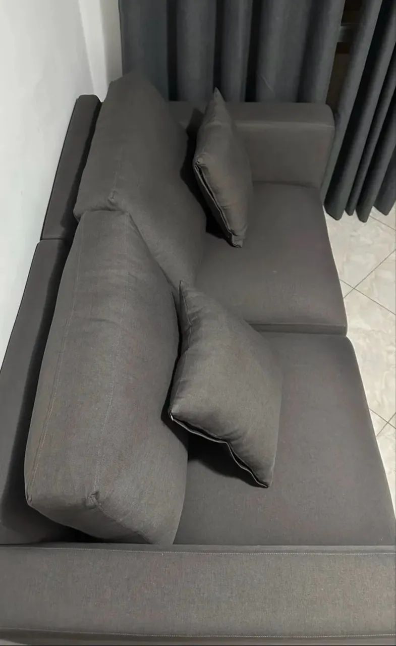 Sofá 2 Lugares com Molas Ensacadas 170 cm Unne Linho Cinza - Foto 4