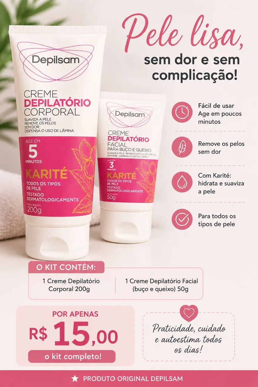     Creme Depilatório Corporal + Facial Depilsam