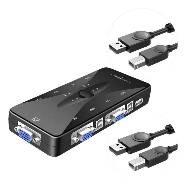 KVM Usb Chaveador Switch Kvm 4 Portas Vga Mouse Teclado - Foto 3