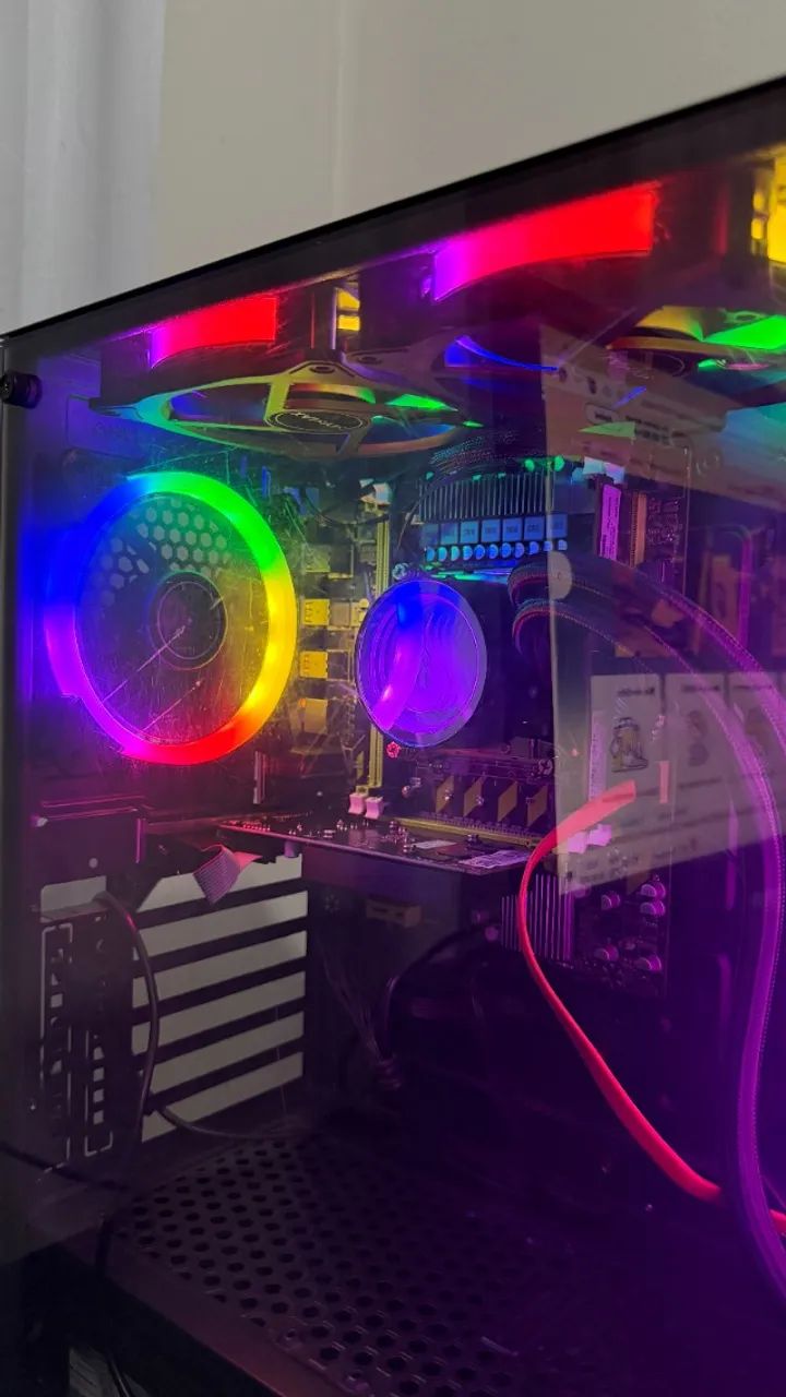 Pc Para Estudos E Escritório Com Lateral De Vidro E Fans Rgb - Foto 3