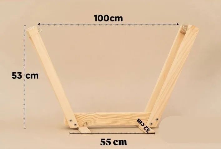 kit rede crochê + suporte de madeira + tapete para cães ou gatos - Foto 4