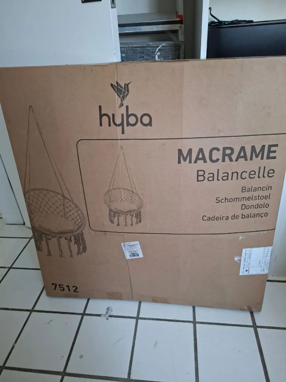 Cadeira poltrona suspensão em macrame