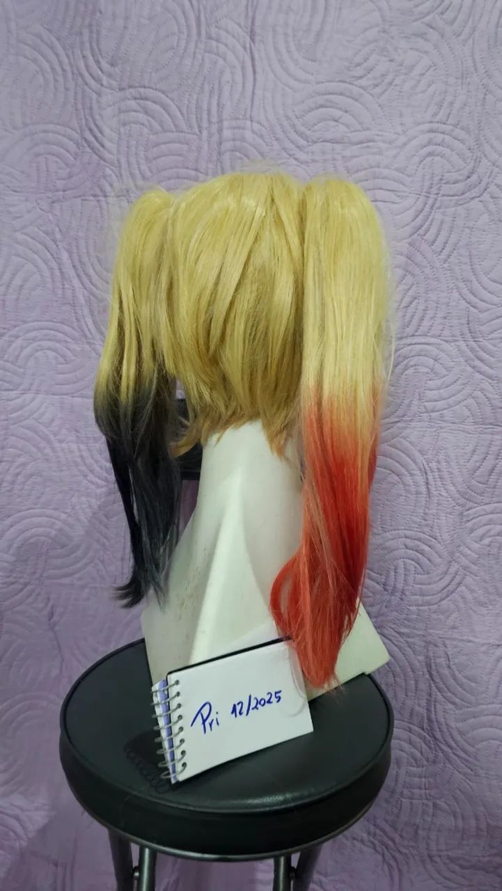Peruca Cosplay carnaval cabelo sintético arlequina 1 - Foto 2