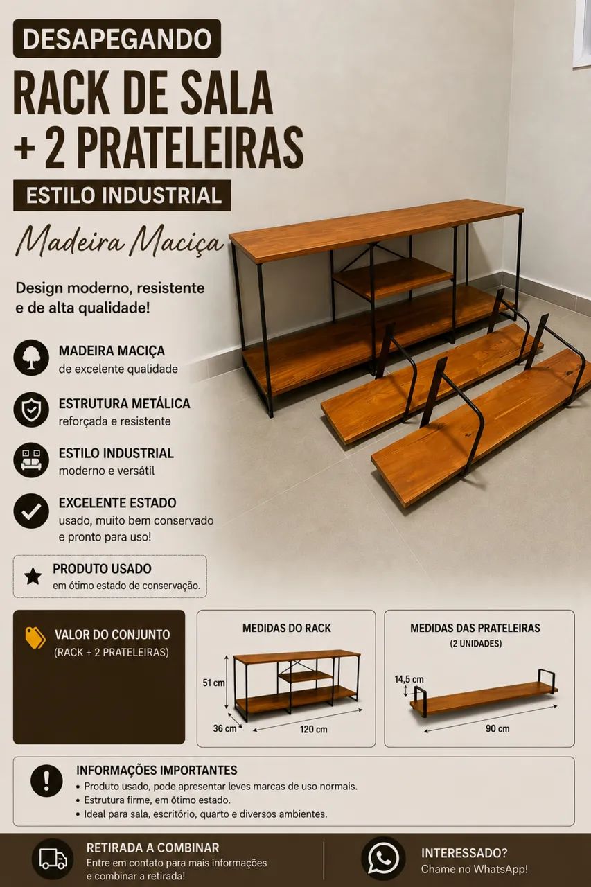 Rack Sala c/ 2 prateleiras - Foto 2