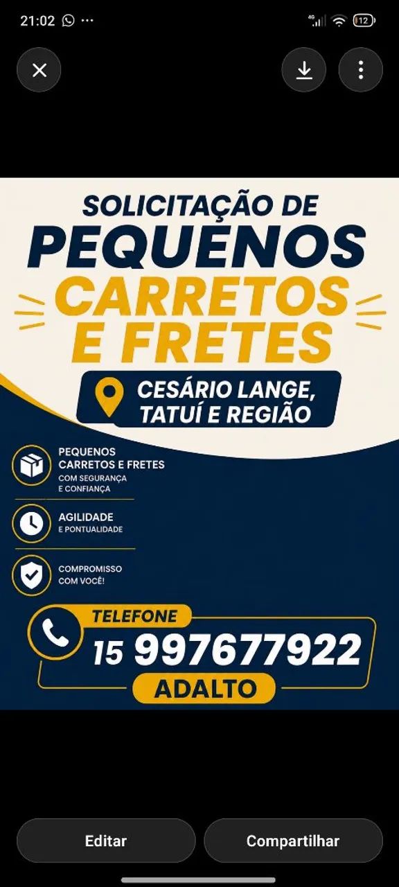 Frete em Cesário Lange e região  - Foto 2