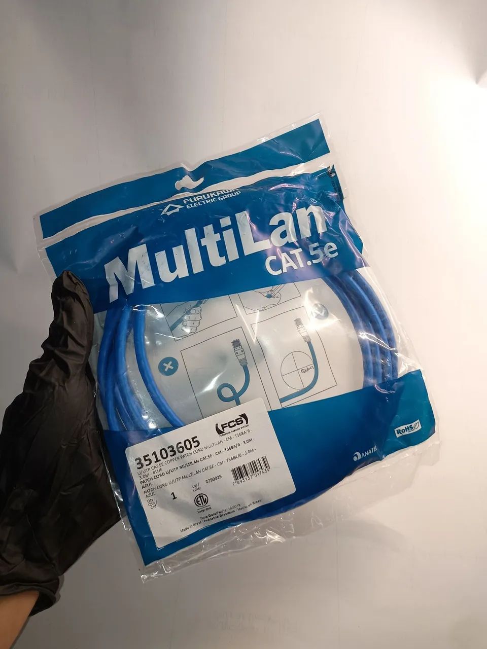 Cabo de rede cat5e Multlan 3m - Cabo de internet RJ 45 - Foto 3