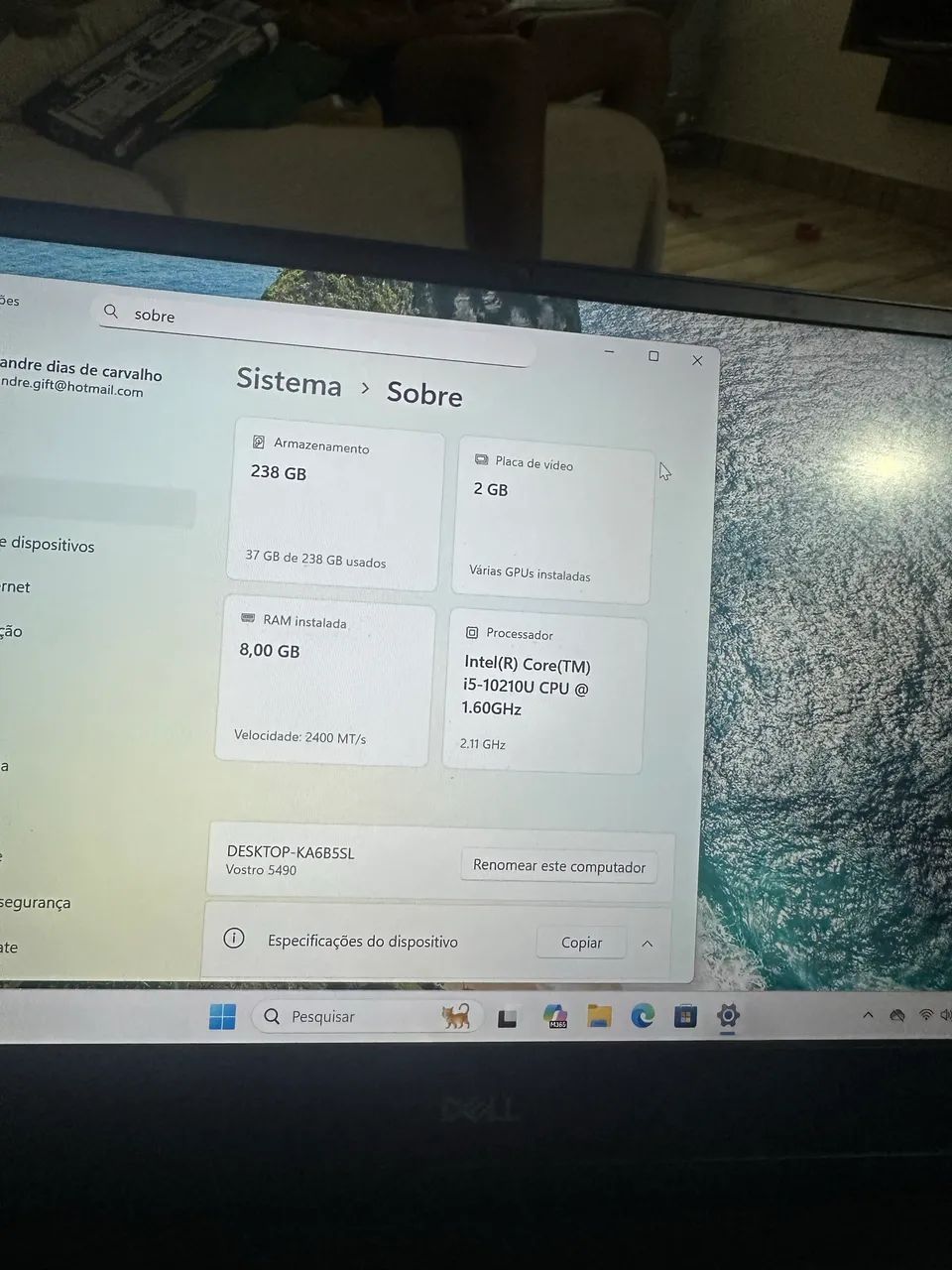 Notebook Dell vostro 5490