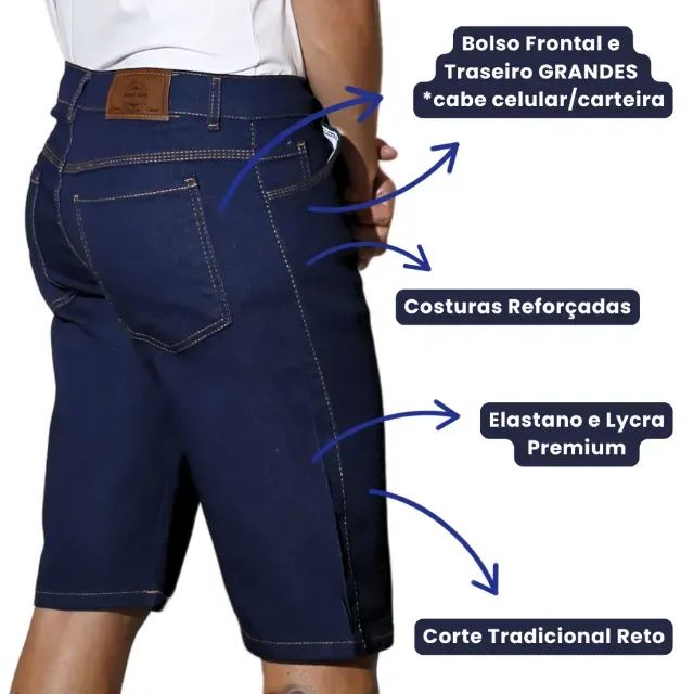 BERMUDA JEANS PREMIUM PLUS SIZE - TAMANHO 54 - Foto 5