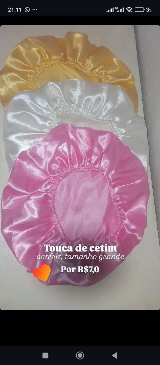 Touca de cetim