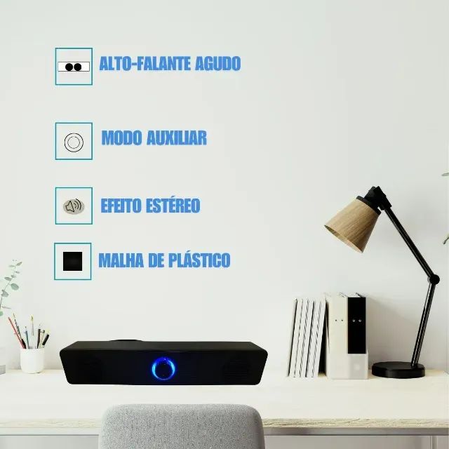Caixa De Som Pc Tv Celular P2 E Usb Plug & Play Cor Preto - Foto 6
