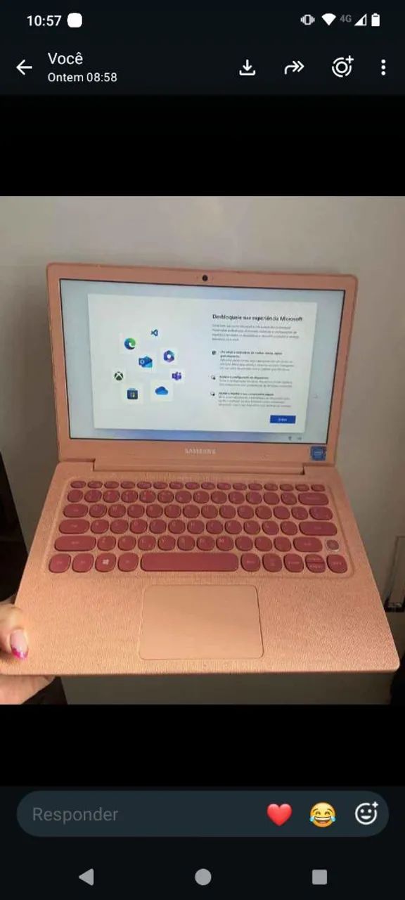 Notebook Samsung rosa