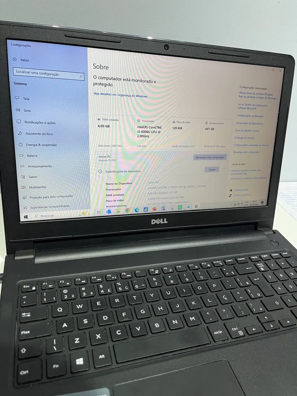 Notebook Dell Inspiron 15 3567 - SSD 480 GB | Intel Core i3 | Pronto para uso - Foto 2