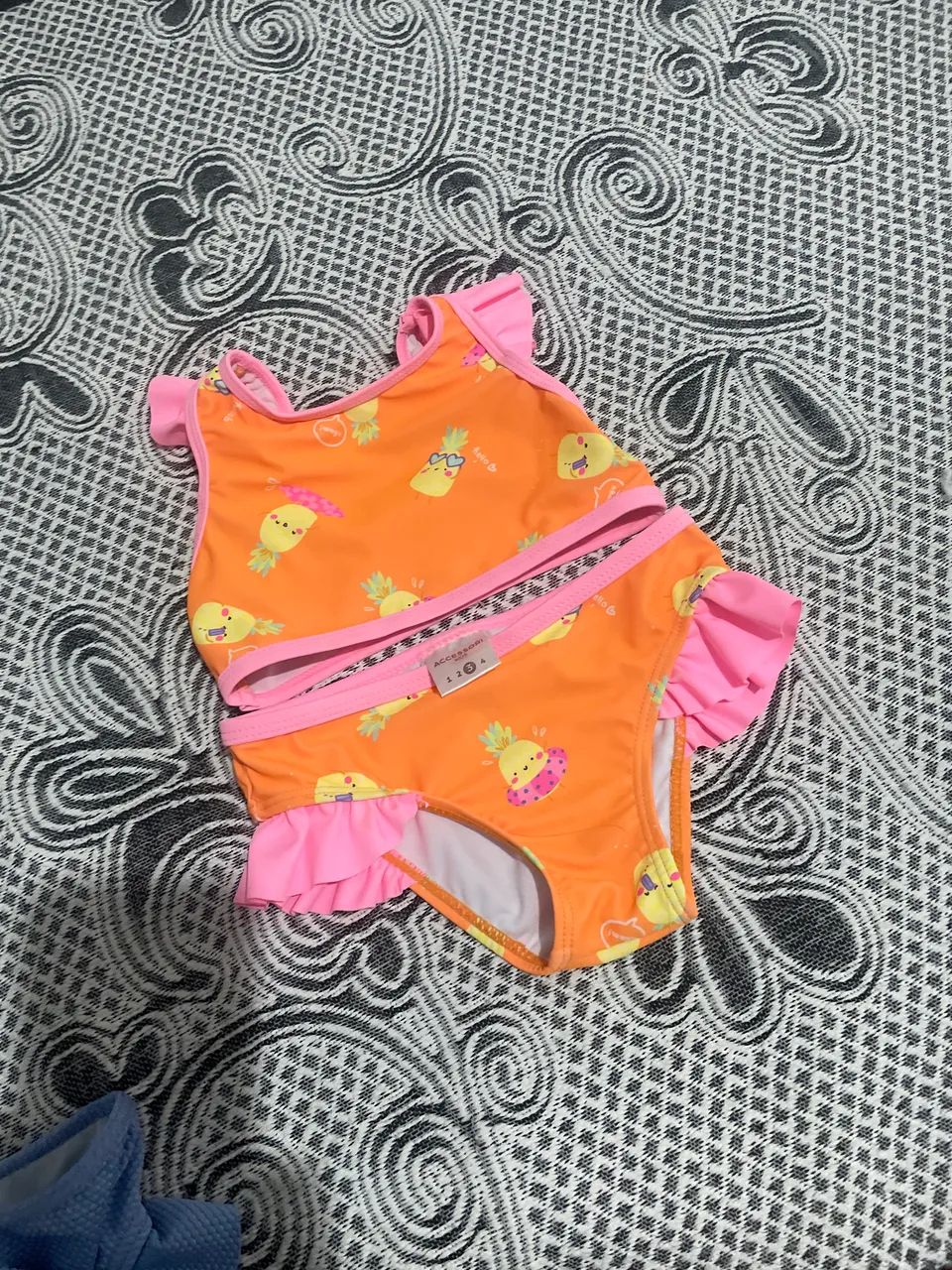 Biquíni laranja infantil menina tamanho 3 