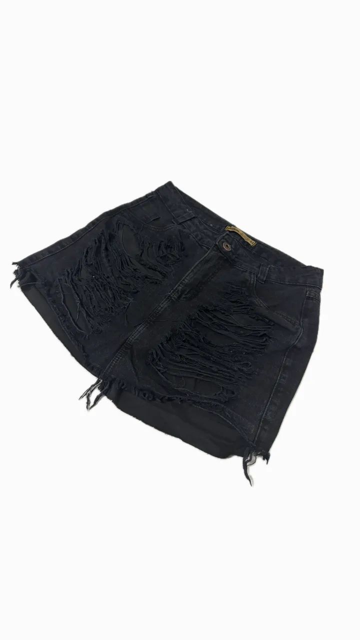 Saia curta jeans preta