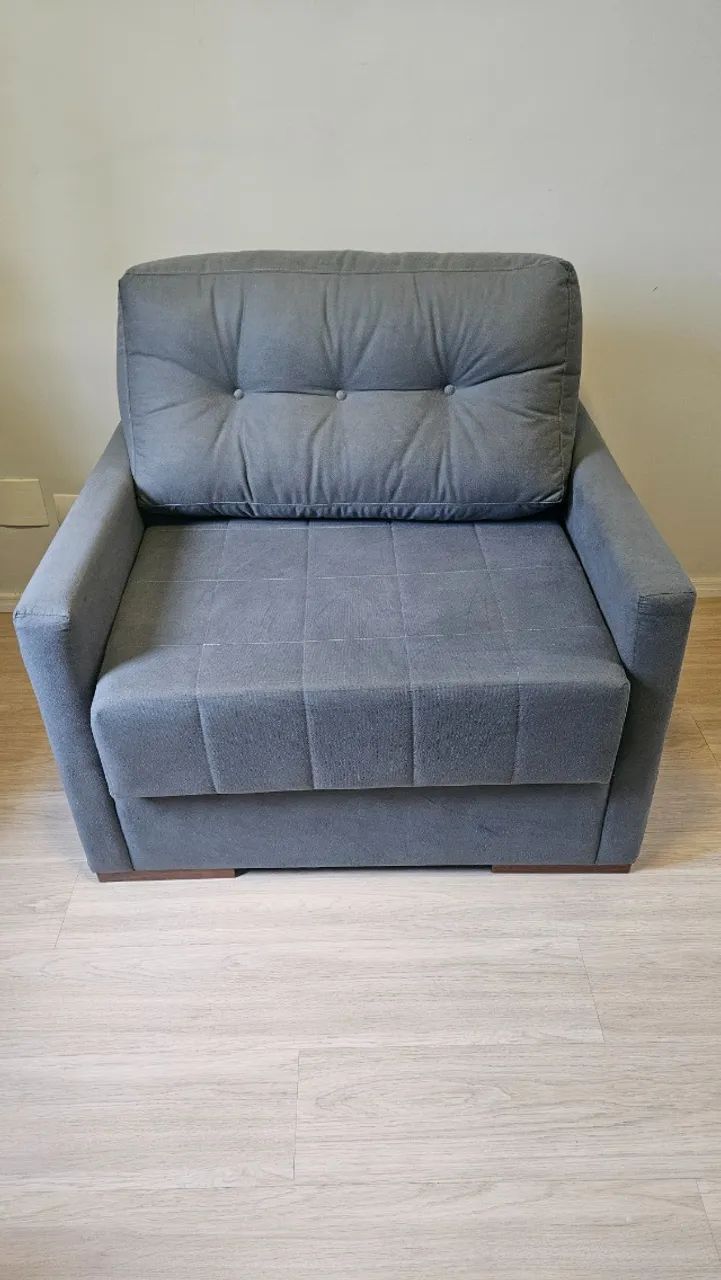 Mobly Single Sofa Bed - Gray Suede - Like New441140324966092800