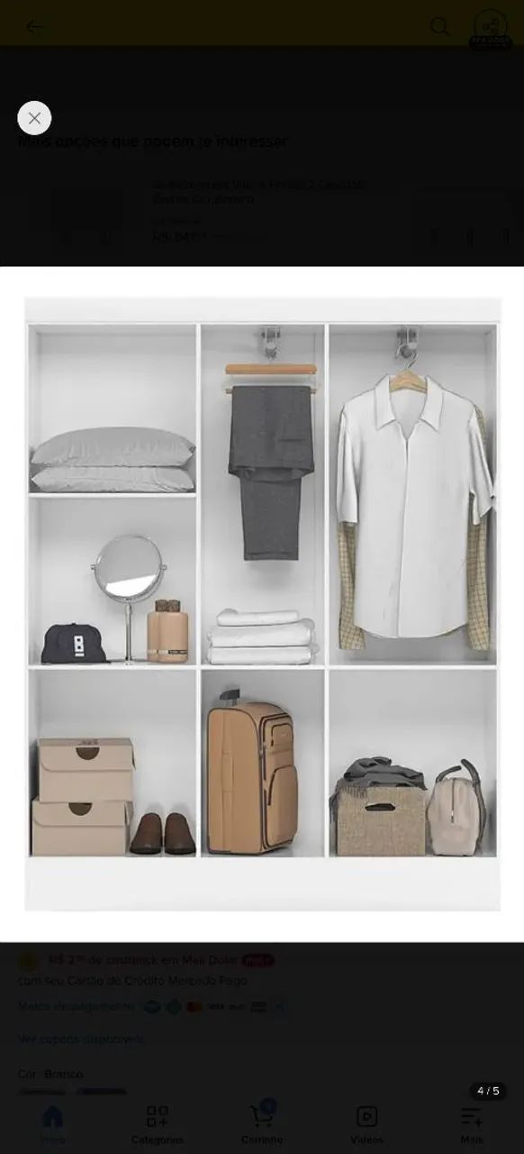 Guarda-roupa branco casal/ solteiro  - Foto 5