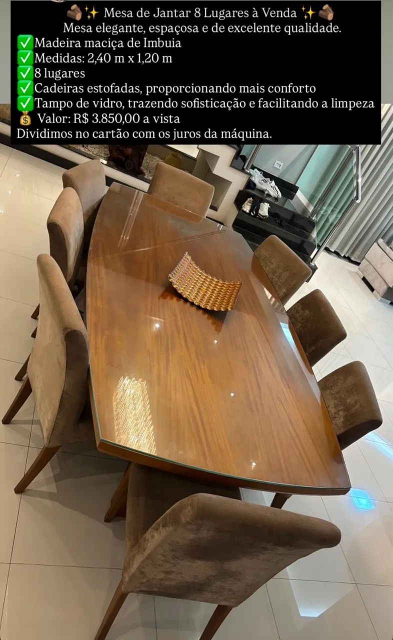 Vendo bela mesa de jantar de 8 lugares  - Foto 3