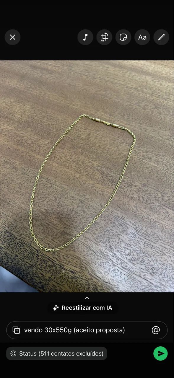 Cordão de ouro maciço 