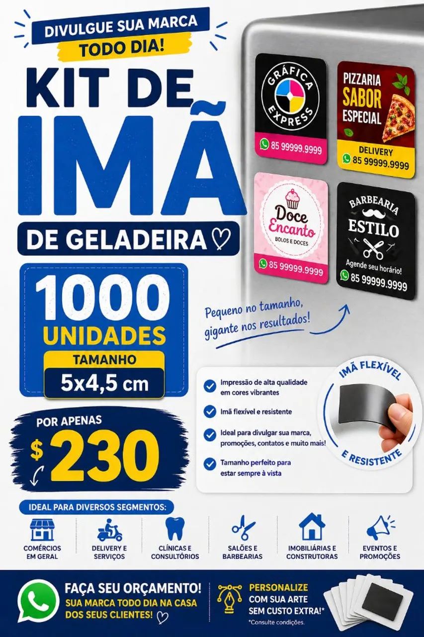 Kit imã de geladeira 