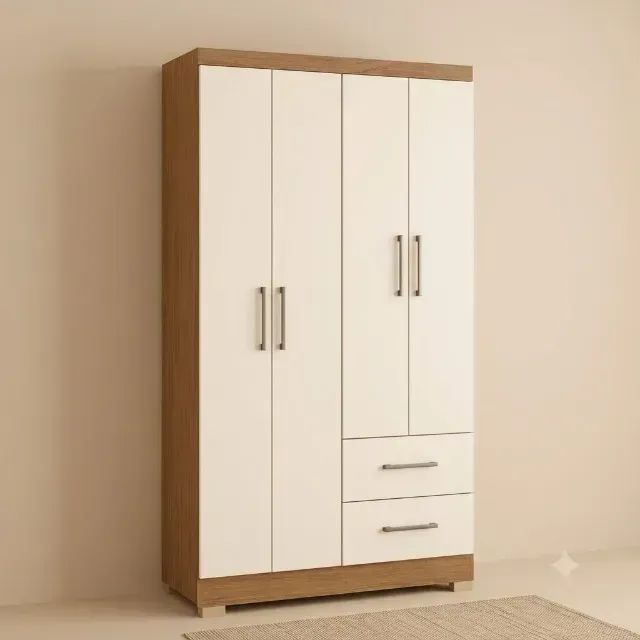 Guarda Roupa Vitoria Noce/Perola De Solteiro