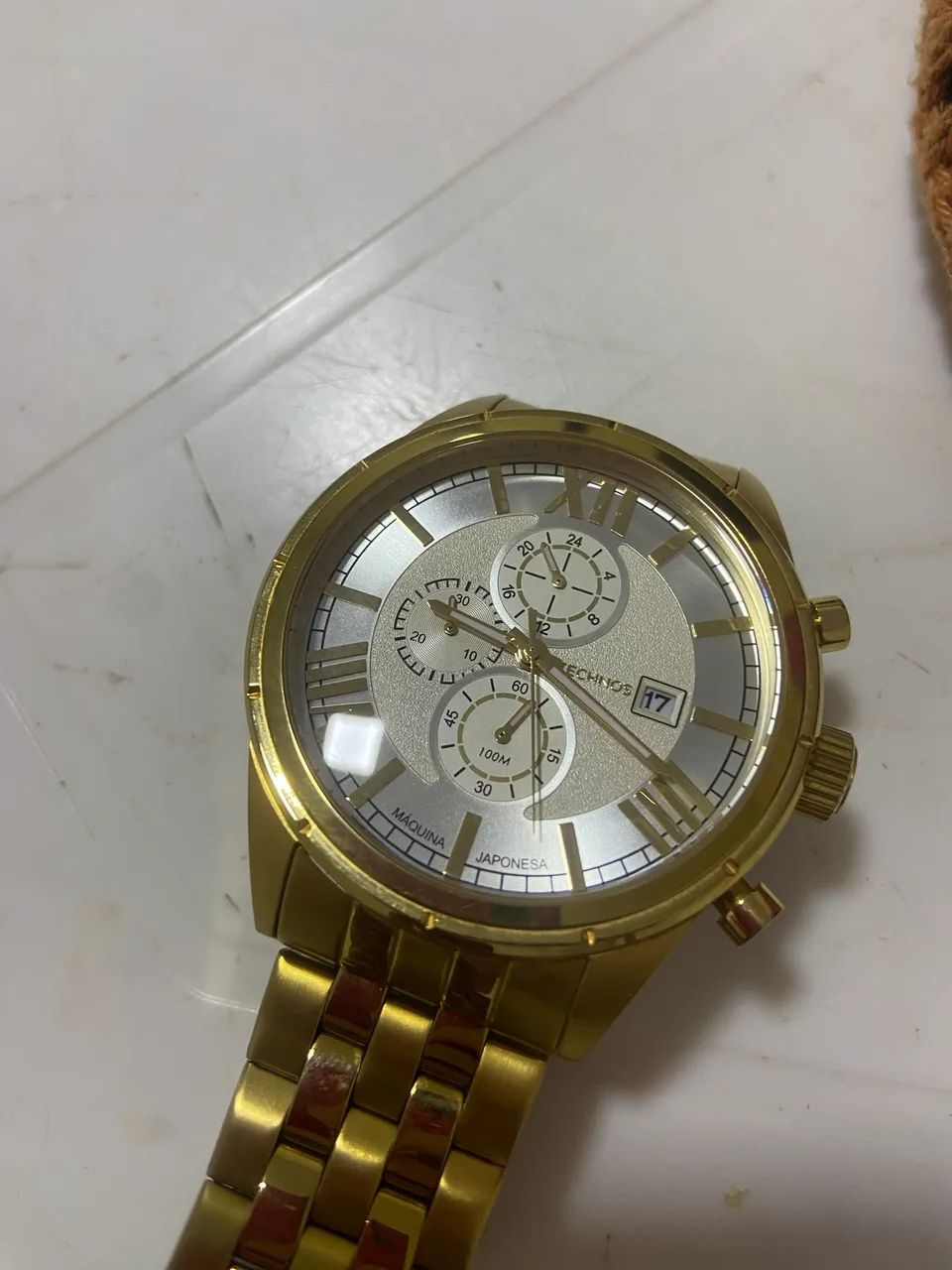 Technos cronógrafo dourado - Foto 4