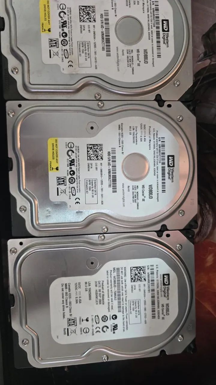 HDs 80Gb Lote de 4x Peças Sata  - Foto 2