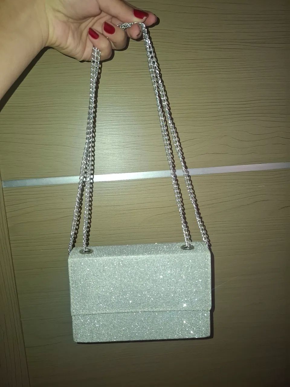 Bolsa Brilho Prata 