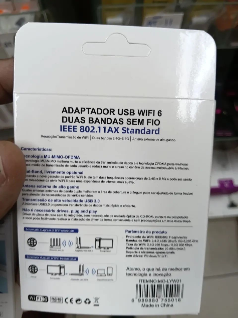 Adaptador USB Wi-Fi + BT 1300 Mbps  - Foto 2