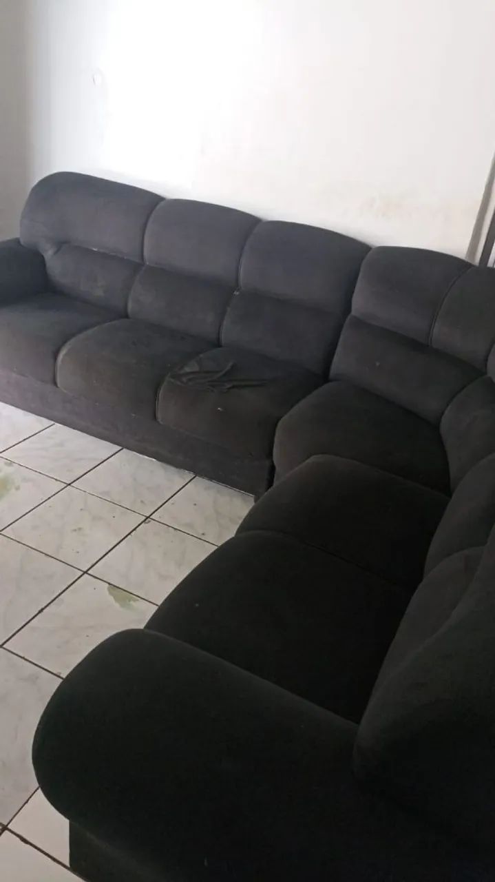 Sofá Preto 3 partes