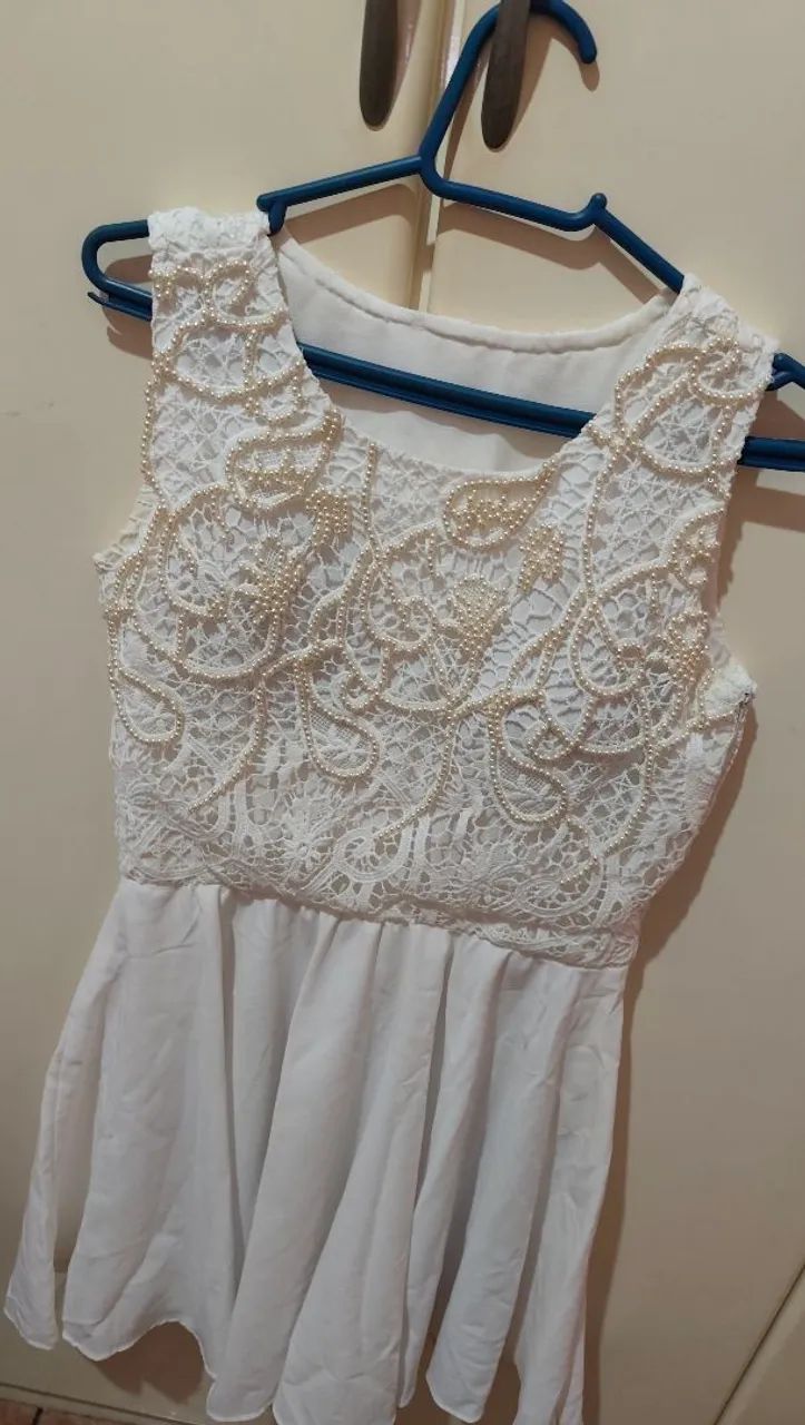 Vestido Branco com renda e pérolas - Foto 2