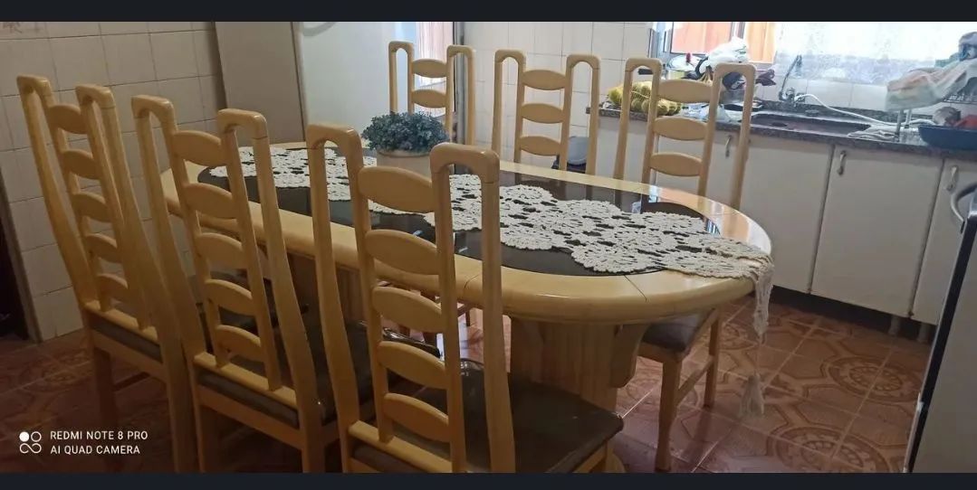 Mesa jantar 6 cadeiras medindo 2,00x1,00