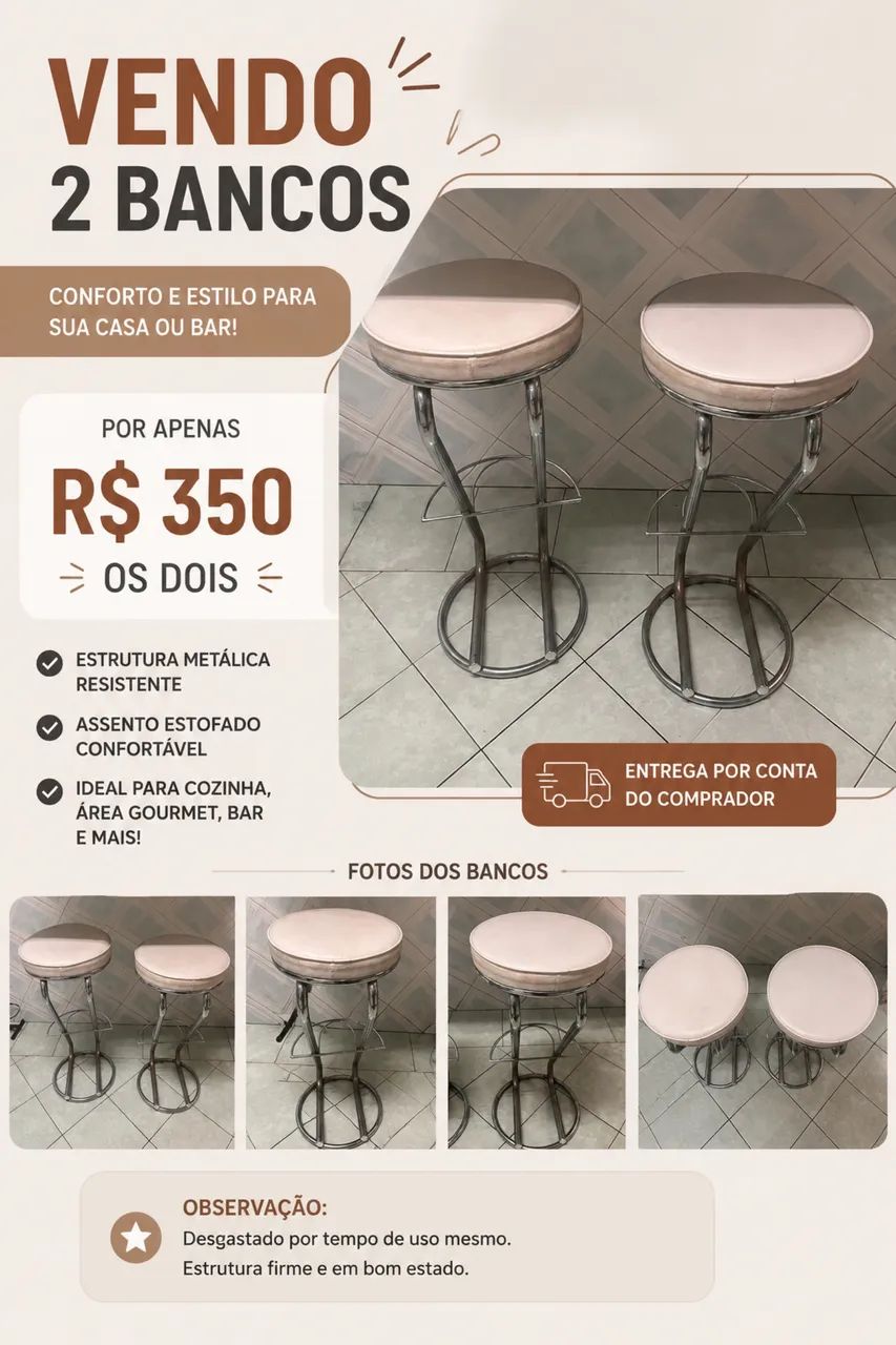 Vendo 2 bancos altos