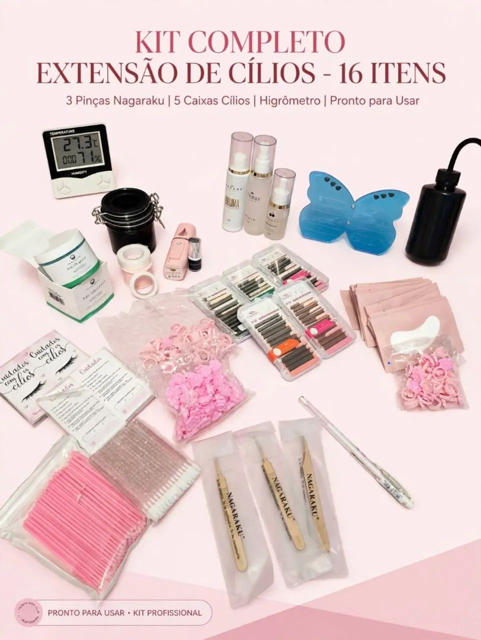 KIT COMPLETO EXTENSÃO DE CILIOS