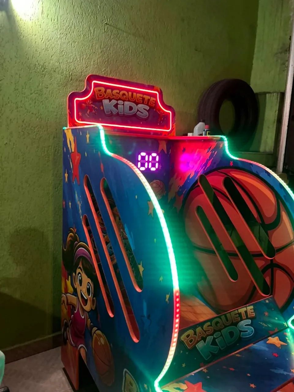 Combo Brinquedos Arcade Basquete Kids + Pebolim Infantil com LED - Foto 2