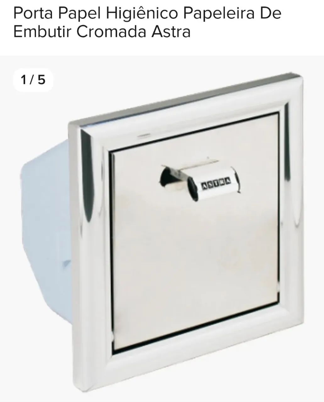 Suporte de papel higiênico embutir 
