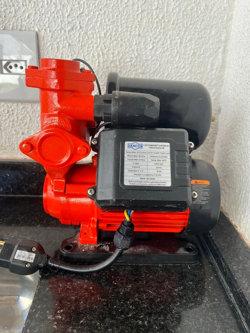 Pressurizador Dancor Jet Comfort 40 - Novo, usado 1x - NF+Garantia