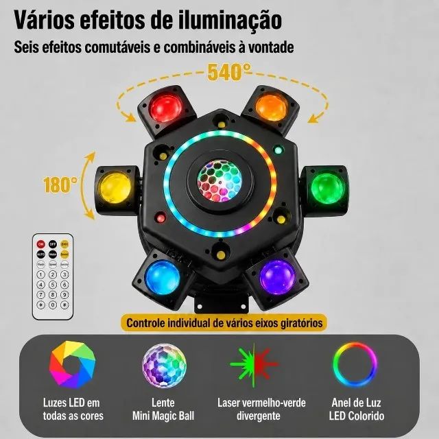 Moving Multi Efeitos Led (Laser, Strobo, Dmx) - Foto 3