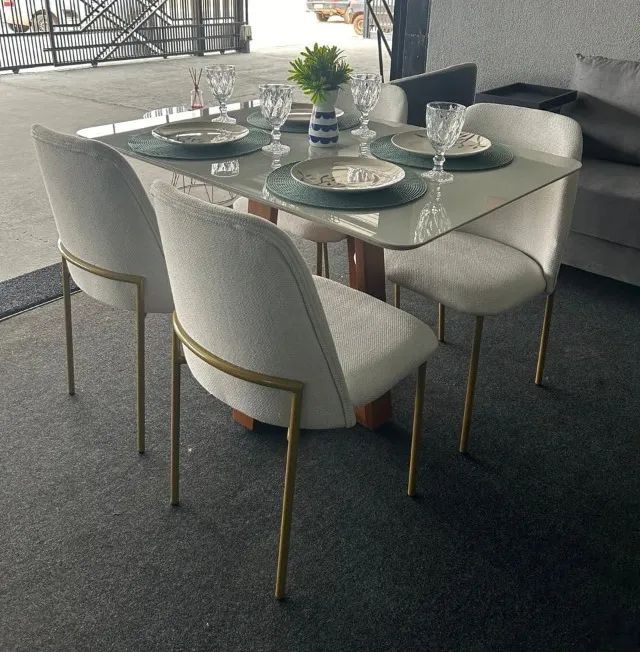 Mesa de Jantar Emily com 4 Cadeiras Monaco 120x80 - Forte Atacadista - ENTREGAMOS EM 24H - Foto 3
