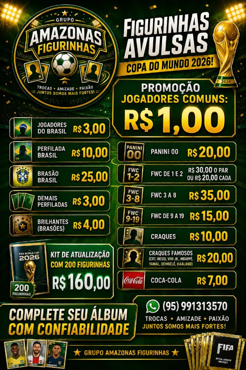 Figurinhas Panini da Copa do Mundo 2026 - 1,00