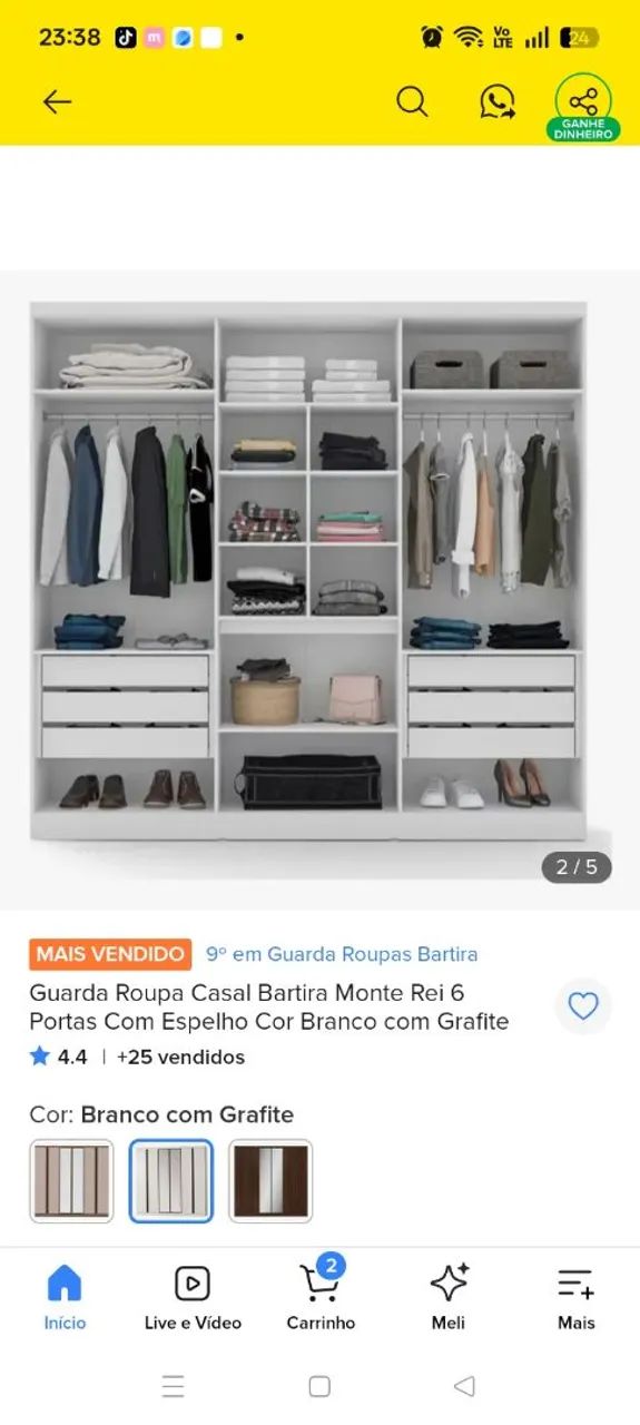 Guarda roupa 6 portas  - Foto 2
