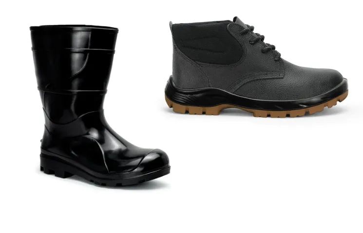 lote Bota pvc botina couro 5und