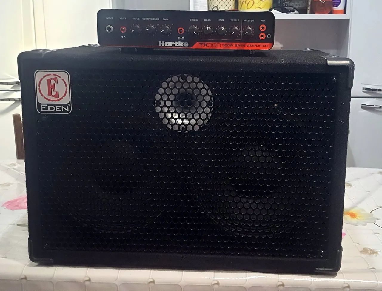Combo Caixa Éden 300Wrms e Cabeçote Hartke Tx300 Zero!!!