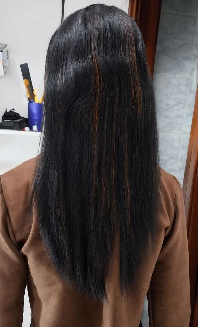 Lace Front 70% Humana Peruca com 50cm e 185g  - Foto 3