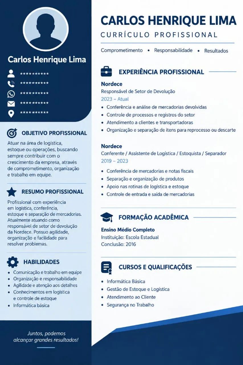 Currículo profissional e logomarca para seu negócio.
