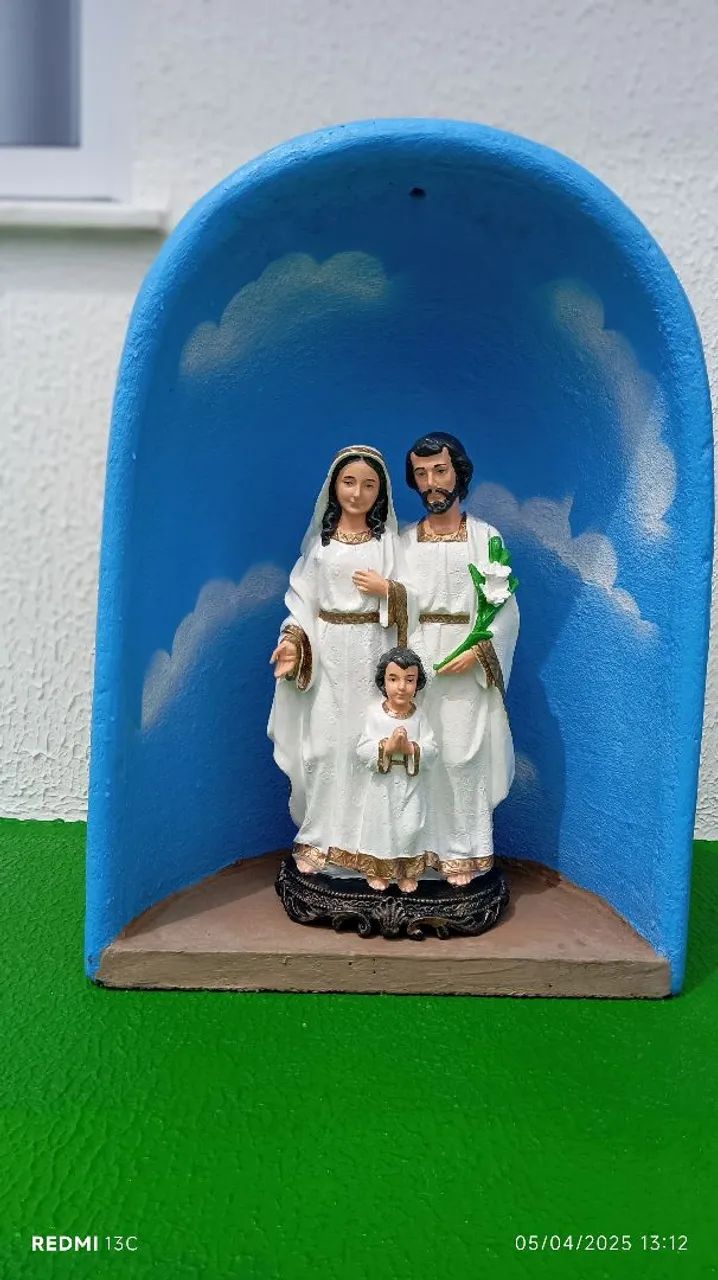 Imagens sagrada família 40 cm em concreto de cimento mão e resina - Foto 5