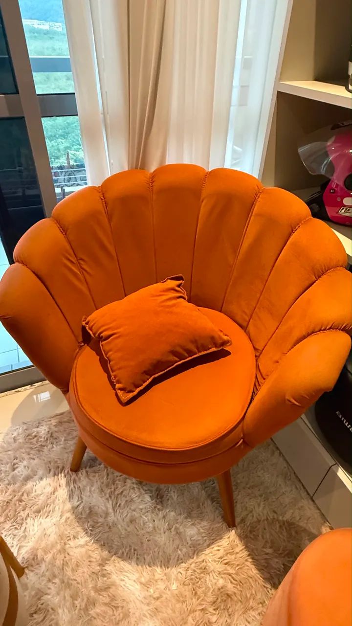 Cadeira Poltrona Lótus Flor Luxo Premium Com Almofada  - Foto 2