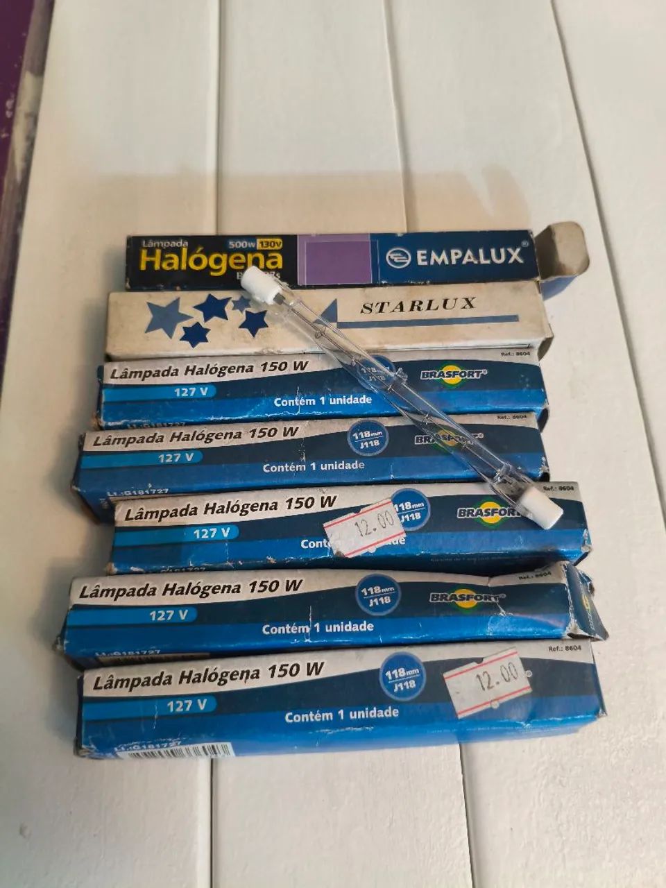 Lâmpada halógena de 150 e 500W