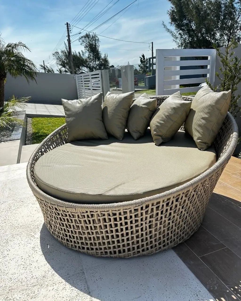 CHAISE DE CORDA NÁUTICA PARA VARANDA, JARDIM, PISCINA