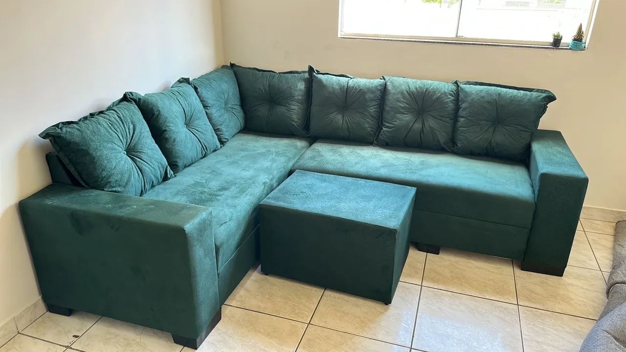 SOFA COM PUFF DE BRINDE ENTREGA IMEDIATA - Foto 3